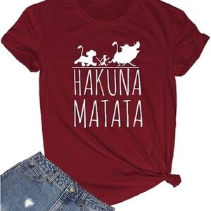 Red Hakuna Matata Graphic T-Shirt